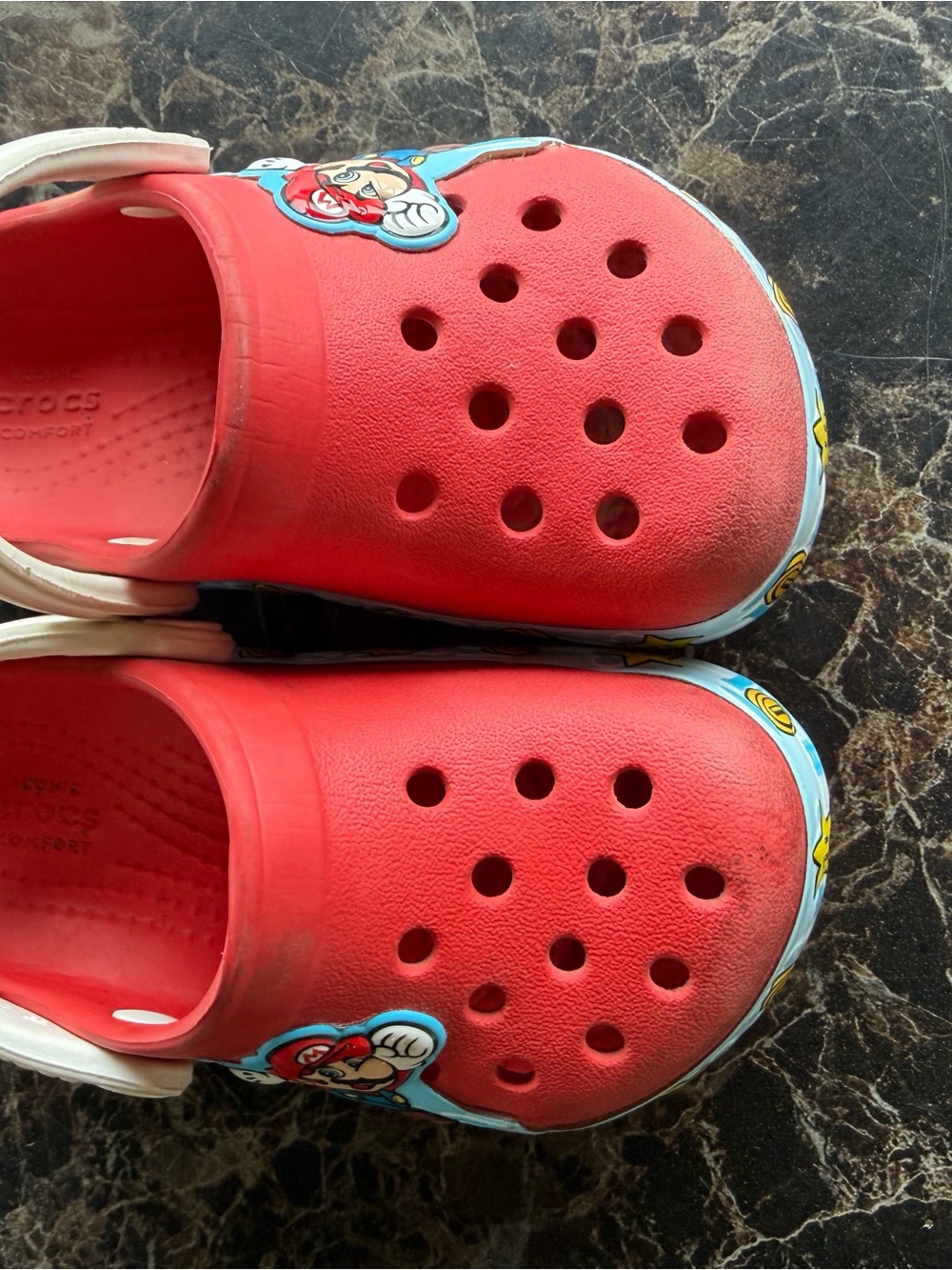 CROCS Kids Red Mario Graphic Clogs